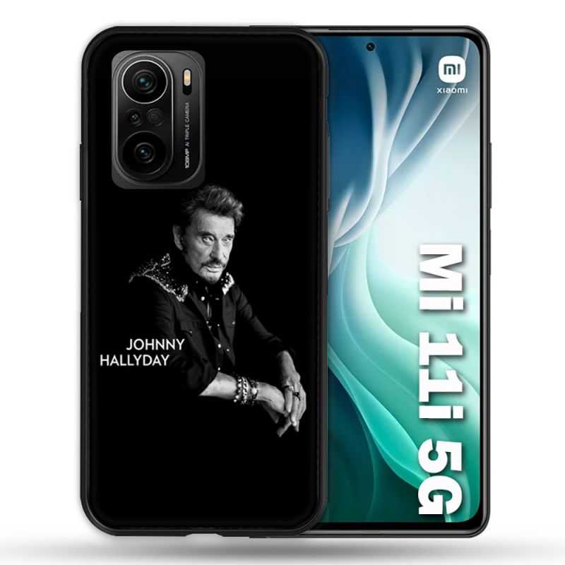 Coque Pour Xiaomi Mi 11i 5G Musique Johnny Hallyday Noir