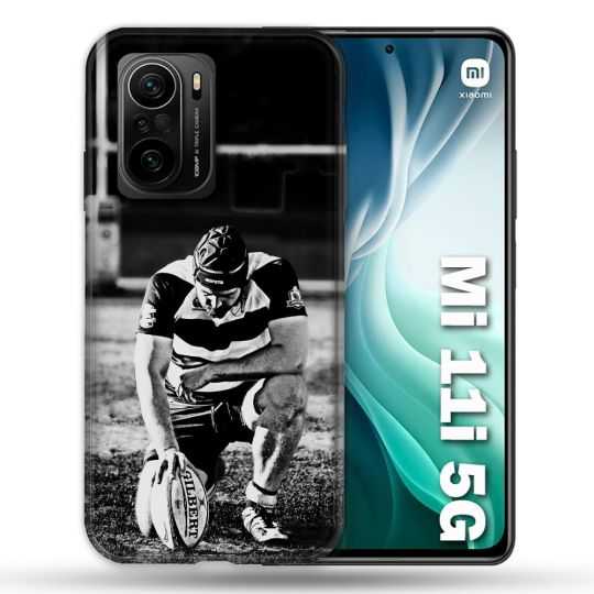 Coque Pour Xiaomi Mi 11i 5G Sport Rugby Noir Blanc