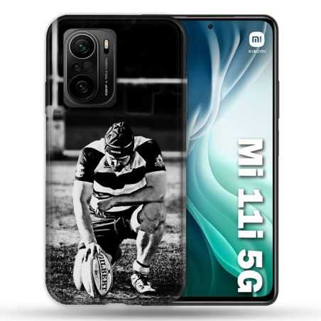 Coque Pour Xiaomi Mi 11i 5G Sport Rugby Noir Blanc