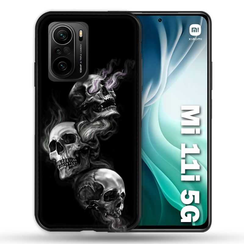 Coque Pour Xiaomi Mi 11i 5G Tete de Mort Triple