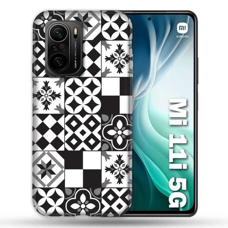 Coque Pour Xiaomi Mi 11i 5G Texture Carreau Ciment Noir