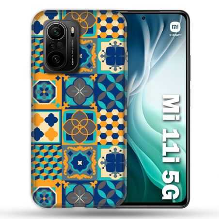 Coque Pour Xiaomi Mi 11i 5G Texture Carreau Ciment Orange
