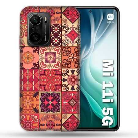 Coque Pour Xiaomi Mi 11i 5G Texture Carreau Ciment Rouge