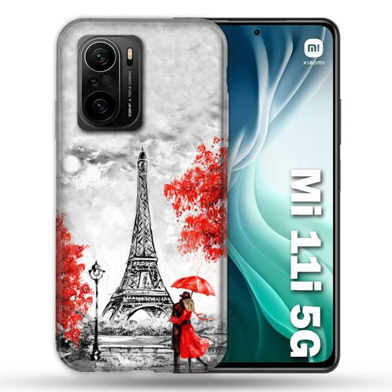 Coque Pour Xiaomi Mi 11i 5G Voyage France Paris Rouge
