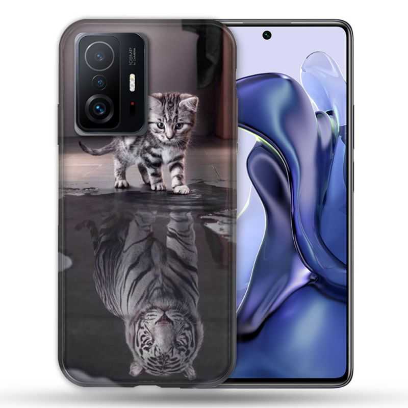 Coque Pour Xiaomi 11T / 11T Pro Animal Chat Reflet