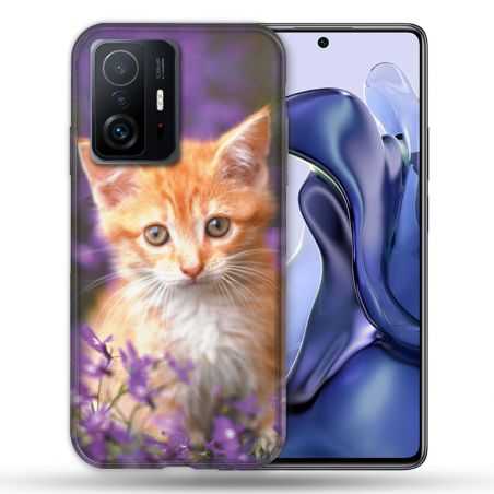 Coque Pour Xiaomi 11T / 11T Pro Animal Chat Violet