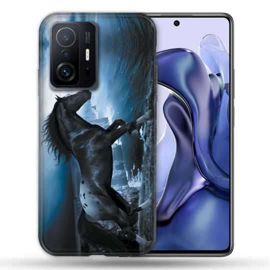 Coque Pour Xiaomi 11T / 11T Pro Animal Cheval Noir