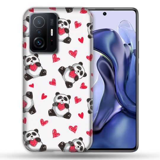 Coque Pour Xiaomi 11T / 11T Pro Animal Panda Cœur