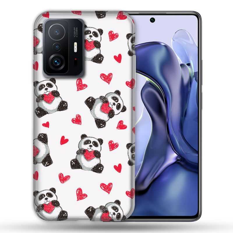 Coque Pour Xiaomi 11T / 11T Pro Animal Panda Cœur