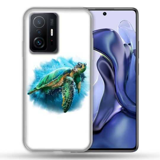 Coque Pour Xiaomi 11T / 11T Pro Animal Tortue Blanche multicolore