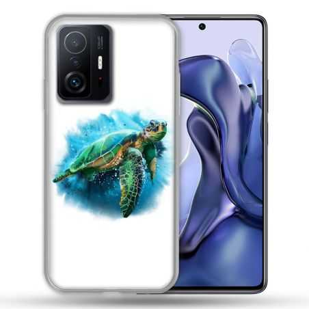 Coque Pour Xiaomi 11T / 11T Pro Animal Tortue Blanche multicolore