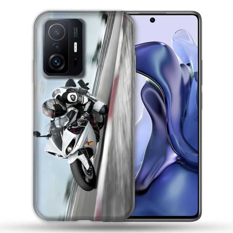 Coque Pour Xiaomi 11T / 11T Pro Moto Course GP Blanche