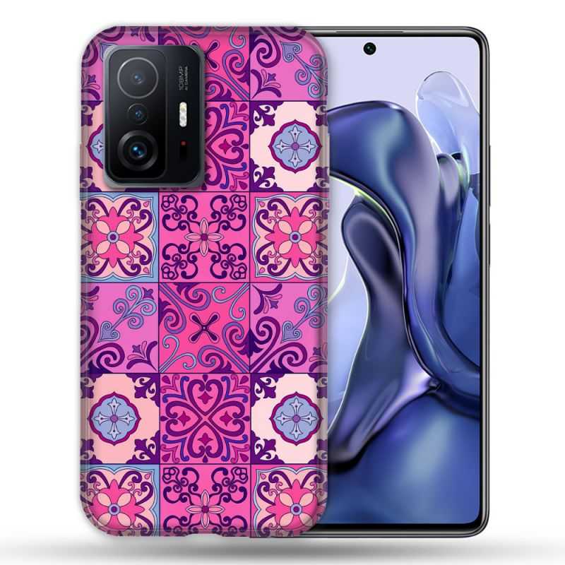 Coque Pour Xiaomi 11T / 11T Pro Texture Carreau Ciment Violet