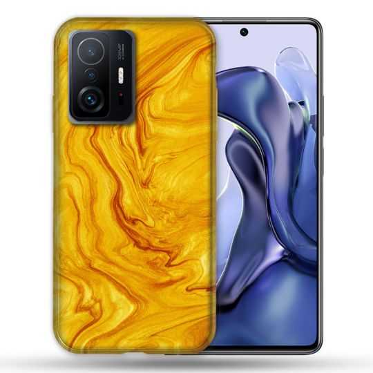 Coque Pour Xiaomi 11T / 11T Pro Texture Marbre Jaune