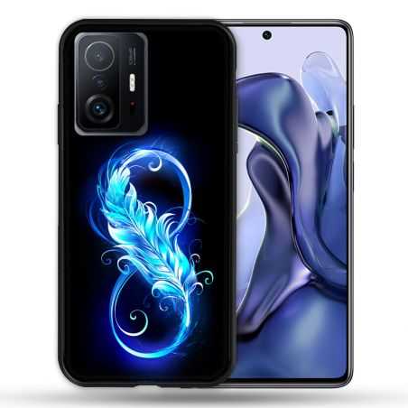 Coque Pour Xiaomi 11T / 11T Pro Texture Plume Infini Bleu