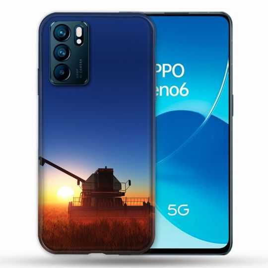 Coque Pour Oppo Reno 6 Agriculture Moissonneuse Soleil