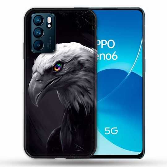 Coque Pour Oppo Reno 6 Animal Aigle Royal Noir