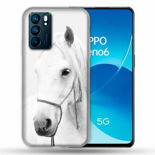 Coque Pour Oppo Reno 6 Animal Cheval Cristal