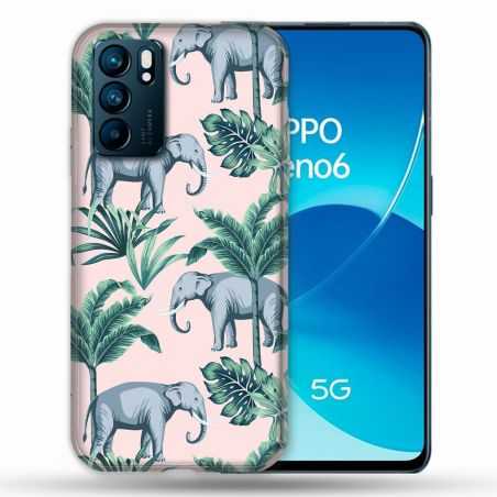 Coque Pour Oppo Reno 6 Animal Elephant Pattern