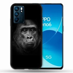 Coque Pour Oppo Reno 6 Animal Gorille Noir