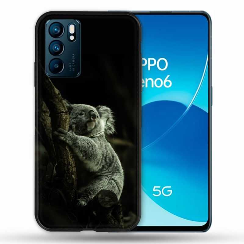 Coque Pour Oppo Reno 6 Animal Koala Noir