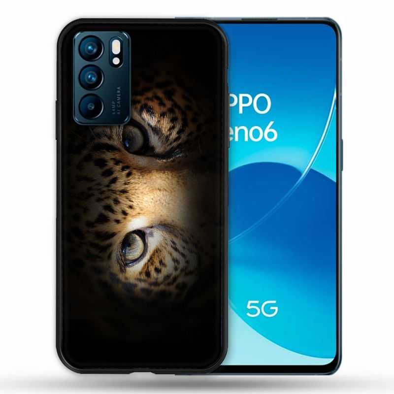 Coque Pour Oppo Reno 6 Animal Leopard Yeux