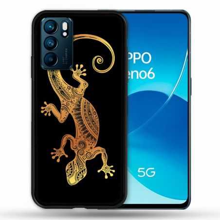 Coque Pour Oppo Reno 6 Animal Lezard Noir