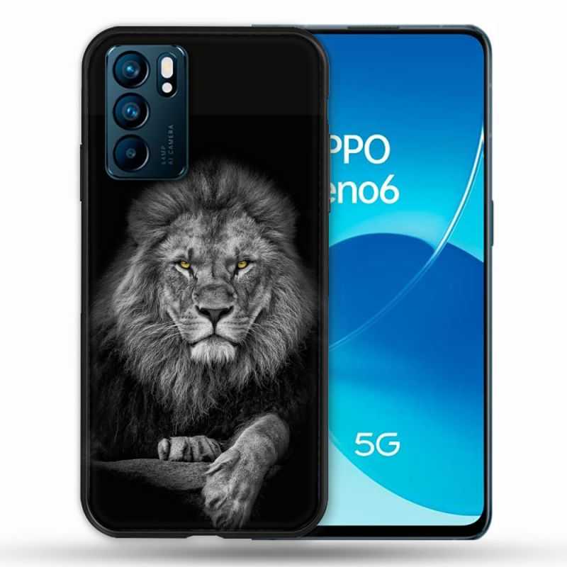 Coque Pour Oppo Reno 6 Animal Lion Majestueux