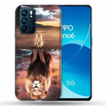 Coque Pour Oppo Reno 6 Animal Lion Reflet