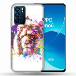 Coque Pour Oppo Reno 6 Animal Lion Tag