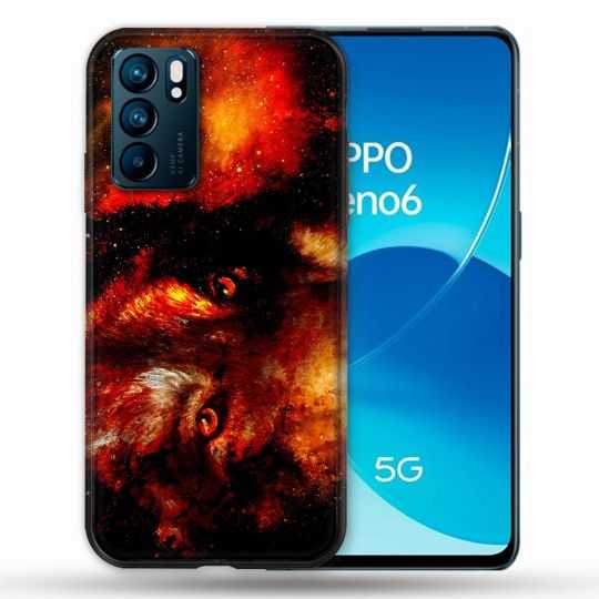 Coque Pour Oppo Reno 6 Animal Loup Espace