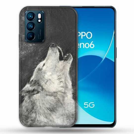 Coque Pour Oppo Reno 6 Animal Loup Hurlement