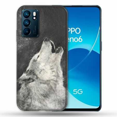 Coque Pour Oppo Reno 6 Animal Loup Hurlement