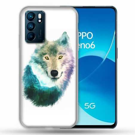 Coque Pour Oppo Reno 6 Animal Loup Montagne
