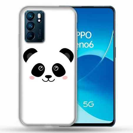 Coque Pour Oppo Reno 6 Animal Panda Blanc