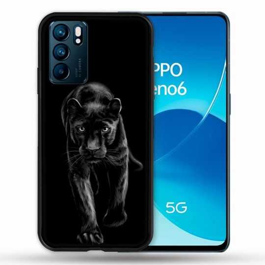 Coque Pour Oppo Reno 6 Animal Panthère Noire