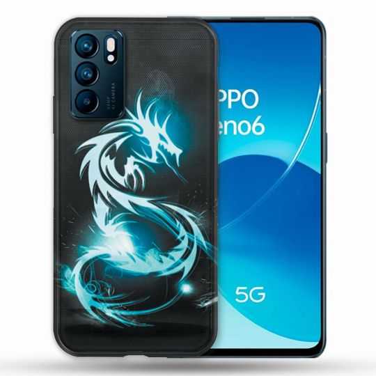 Coque Pour Oppo Reno 6 Fantastique Dragon Bleu