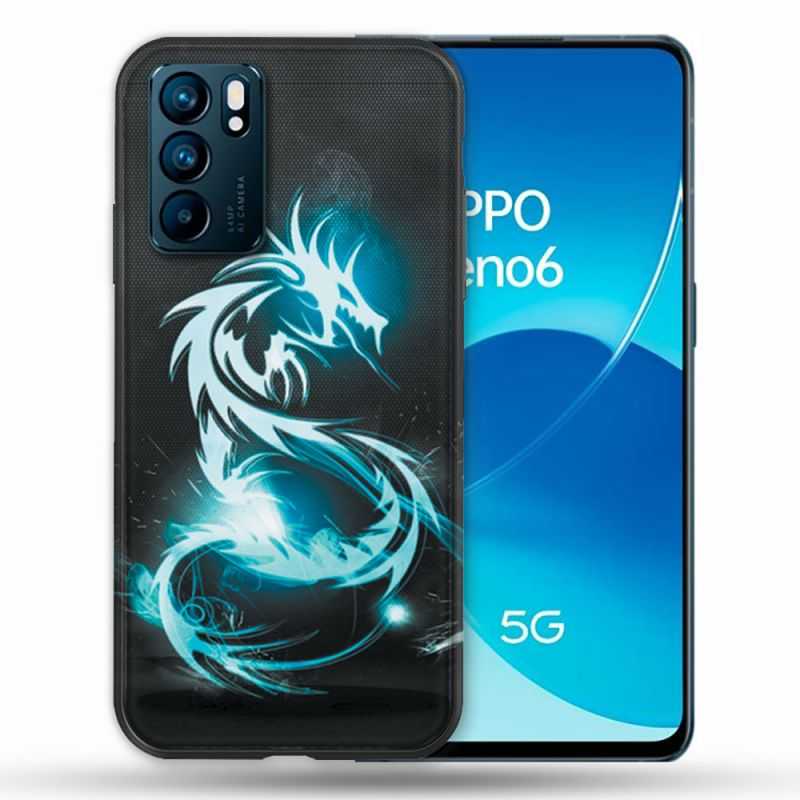 Coque Pour Oppo Reno 6 Fantastique Dragon Bleu