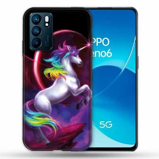 Coque Pour Oppo Reno 6 Fantastique Licorne Arc en ciel