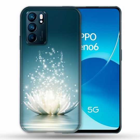 Coque Pour Oppo Reno 6 Fleur Lotus Blanc