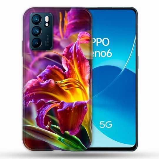 Coque Pour Oppo Reno 6 Fleur Lys Color