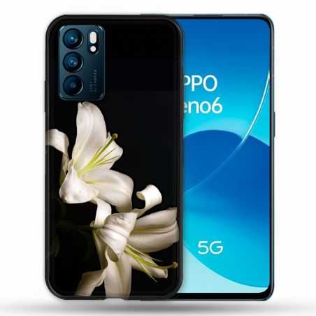 Coque Pour Oppo Reno 6 Fleur Lys Noir