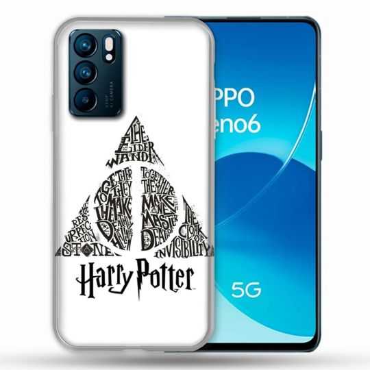 Coque Pour Oppo Reno 6 Harry Potter Hollows triangle Blanc