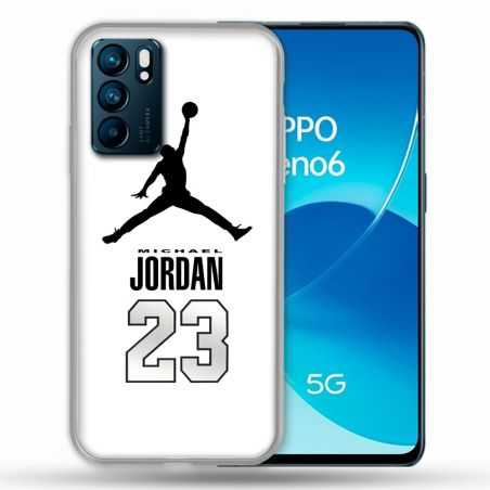 Coque Pour Oppo Reno 6 Jordan 23 Blanc
