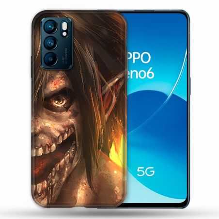Coque Pour Oppo Reno 6 Manga Attaque Titans Eren Titan
