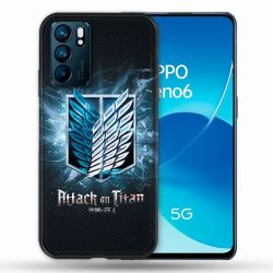 Coque Pour Oppo Reno 6 Manga Attaque Titans Noir