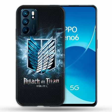 Coque Pour Oppo Reno 6 Manga Attaque Titans Noir