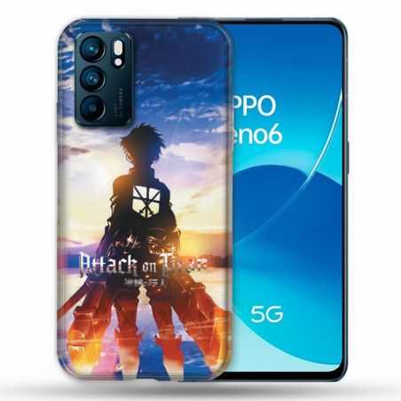 Coque Pour Oppo Reno 6 Manga Attaque Titans Soleil