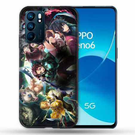Coque Pour Oppo Reno 6 Manga Demon Slayer Groupe