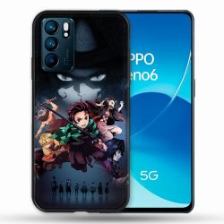 Coque Pour Oppo Reno 6 Manga Demon Slayer Noir